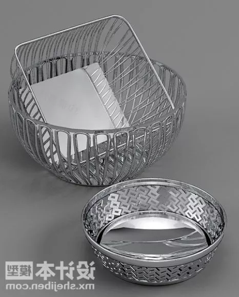 Set Of Tableware Utensil With Twin Glass 3d model