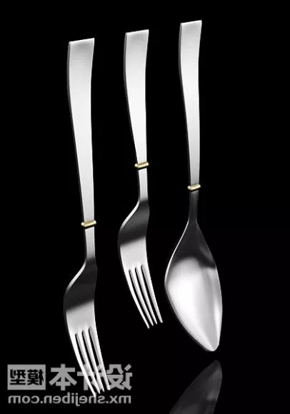 Kitchen Utensils Spoon And Fork 3d model Kitchen Utensils Spoon And Fork 3d model