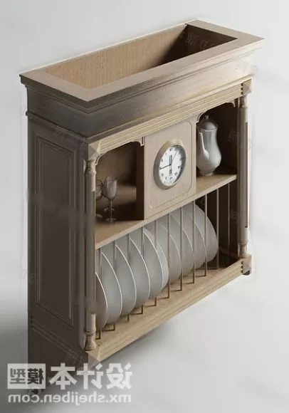 Kitchen Utensils Wood Cabinet 3d model Kitchen Utensils Wood Cabinet 3d model