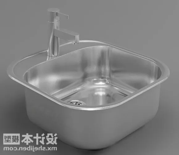 Dark Stone Basin With Sink 3d model