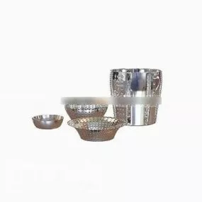 Silver Bowl Tableware 3d model