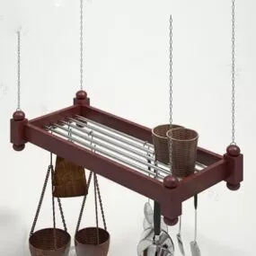 Chinese Kitchen Utensils Hanging Stand 3d model