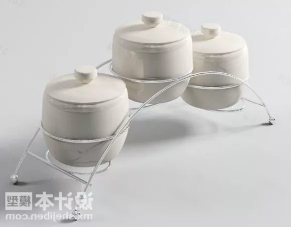 Ceramic Jar With Stand Kitchen Utensils 3d model Ceramic Jar With Stand Kitchen Utensils 3d model