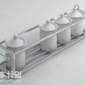 Kitchen Utensils Jar On Stand 3d model