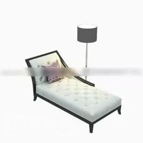 Recliner Chair With Floor Lamp 3d model