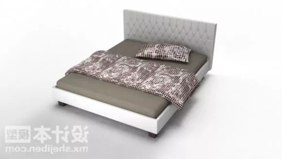 Single Bed Brown Mattress 3d model Single Bed Brown Mattress 3d model