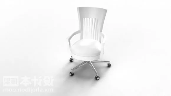 Office White Chair Wheels 3d model Office White Chair Wheels 3d model