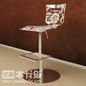 Plastic Bar Chair Steel Leg 3d model