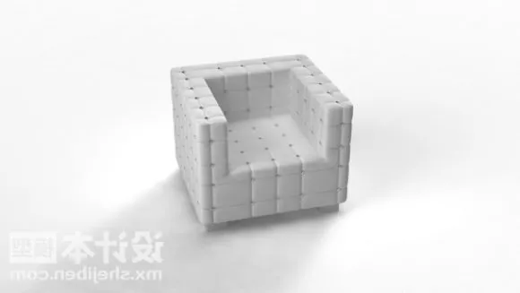 Armchair Wooden Frame With Upholstered Seat 3d model