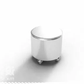 Sofa Stool Silver Color 3d model