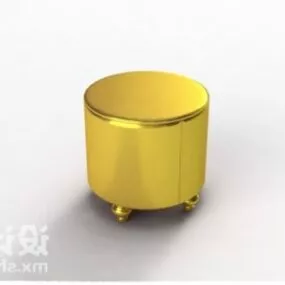 Sofa Stool Gold Color 3d model