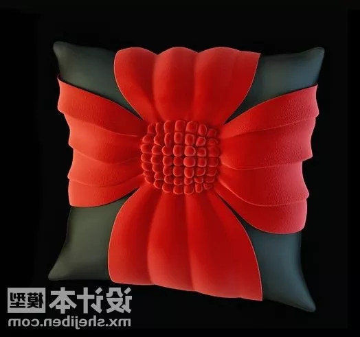 Red Flower Cushion 3d model Red Flower Cushion 3d model