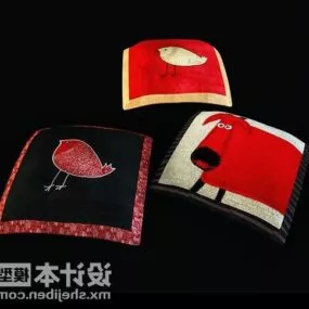 Cushion Bird Pattern 3d model