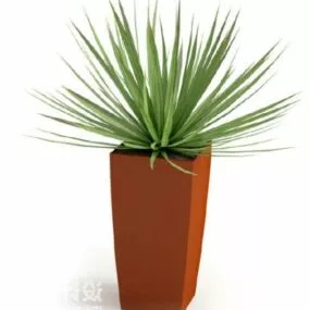 Red Potted Plant Tree Decoration 3d model