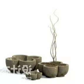 Indoor Pot Vase Decorating 3d model