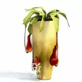 Indoor Yellow Potted Plant Decorating 3d model