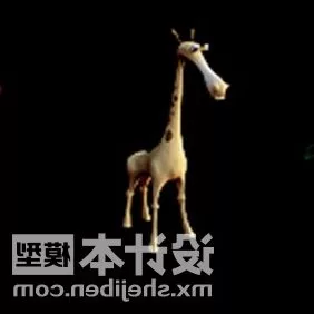 Cartoon Giraffe Stuffed Toy 3d model