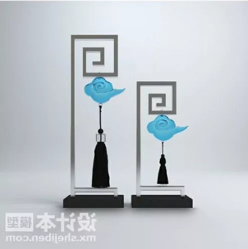 Art Vase Sculpture On Wood Stand 3d model