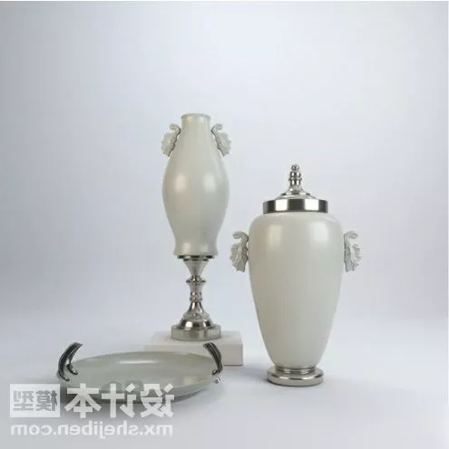 Yellow Porcelain Vase 3d model