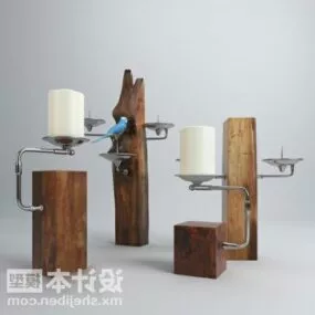 Bird Sculpture With Candlestick Decorating 3d model