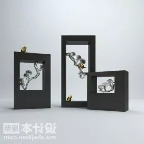 Plant In Frame Sculpture Decorating Furniture 3d model
