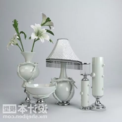 Glass Vase With Tiny Flower 3d model