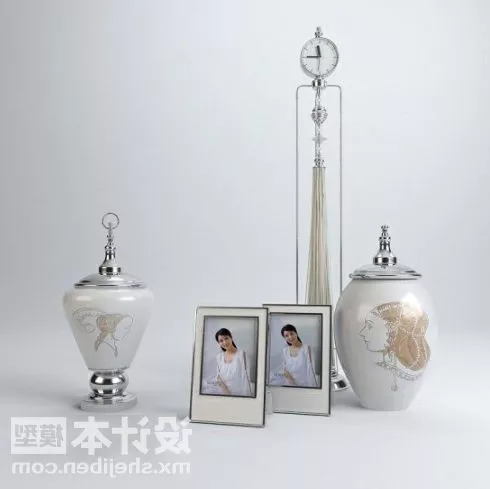 Vase Lily Flower Decoration 3d model