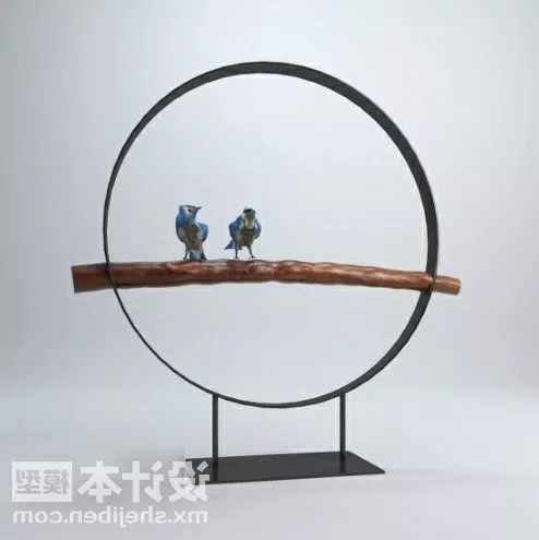 Bird On Branch Tableware Decorating 3d model Bird On Branch Tableware Decorating 3d model