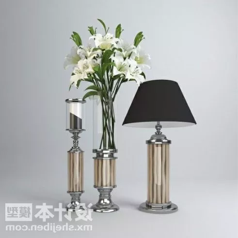Tableware Plant Potted With Lamp 3d model Tableware Plant Potted With Lamp 3d model