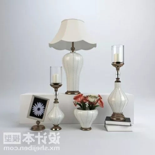 Vase Lily Flower Decoration 3d model