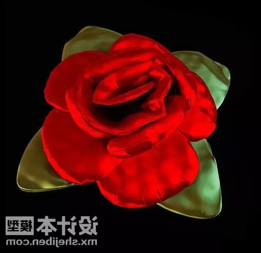 Lowpoly Red Rose 3d model