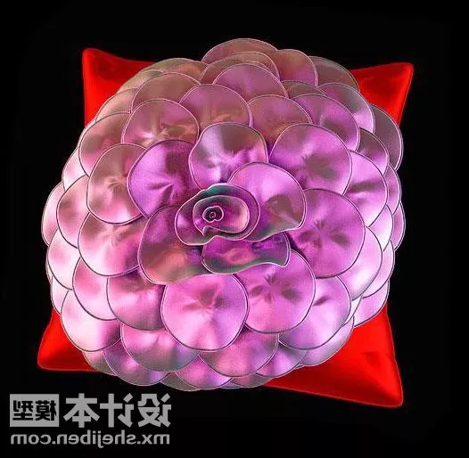 Red Rose Flower In Glass Vase 3d model