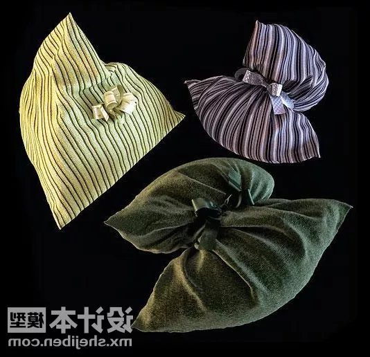 Grey Fabric Pillow 3d model