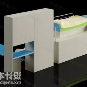 Children Bunkbed With Cabinet 3d model