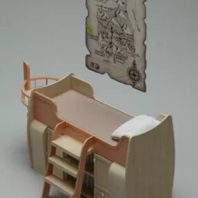 Children Simple Bunkbed 3d model