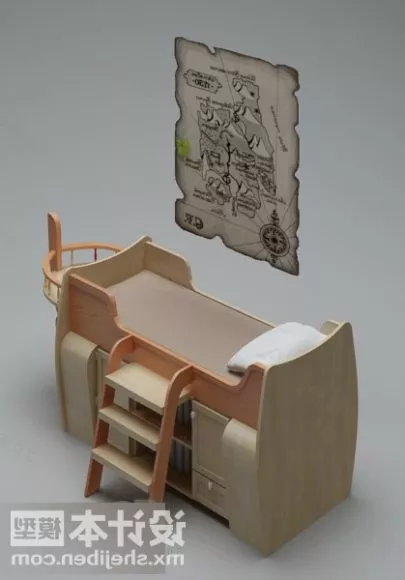 Children Simple Bunkbed 3d model Children Simple Bunkbed 3d model