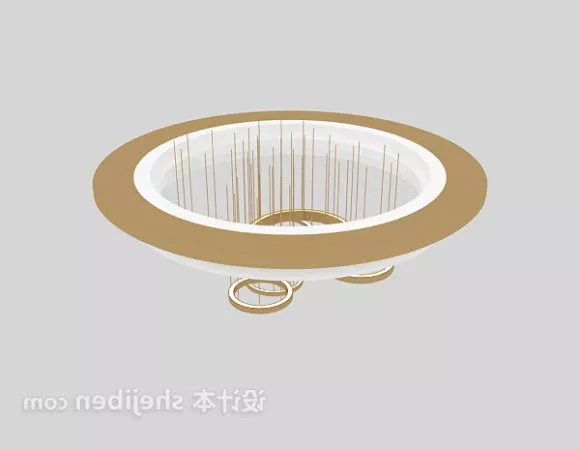 Glass Shade Light Chandelier 3d model