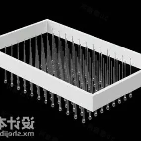 Rectangular Ceiling Light Diamonds Bulb 3d model