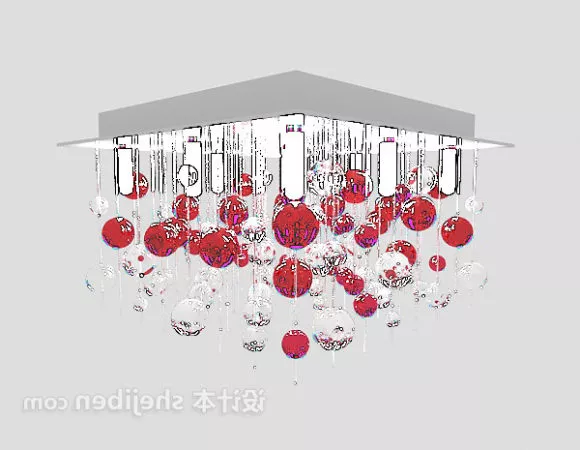 Beautiful Retro Chandelier With Shades 3d model