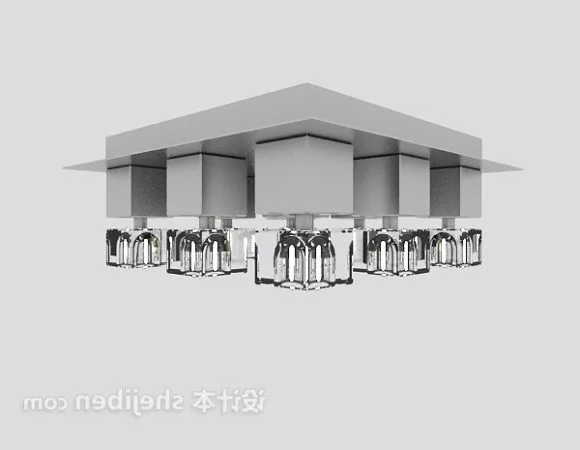 Luxury Crystal Chandelier Table Lamp 3d model