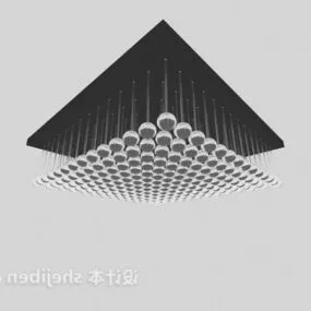 Square Ceiling Light Sphere Crystal Chandelier 3d model