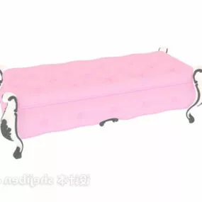 European Bed Pink Color 3d model