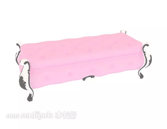 European Bed Pink Color 3d model European Bed Pink Color 3d model