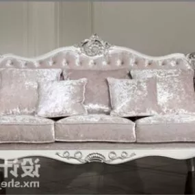Classic Sofa Velvet Material 3d model