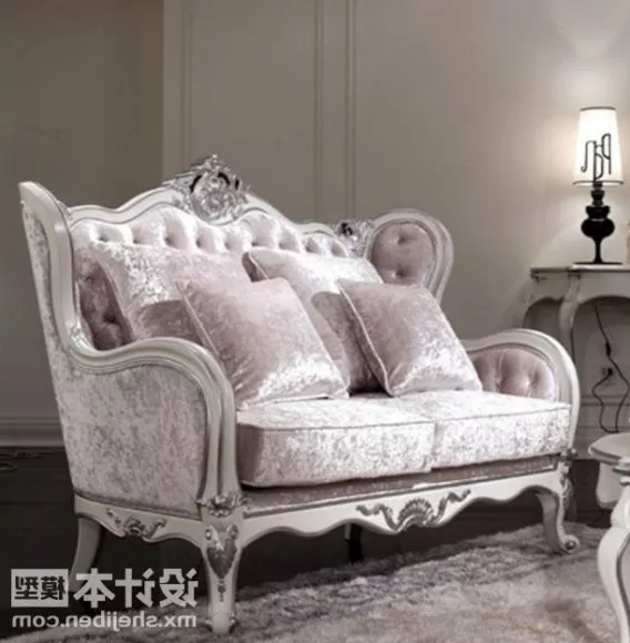 Double Sofa European Style 3d model Double Sofa European Style 3d model