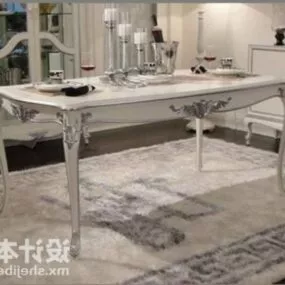 Classic Table White Painted 3d model