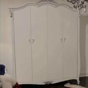 White Cabinet European Style 3d model