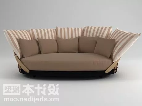 Curved Sofa With Cushion 3d model Curved Sofa With Cushion 3d model