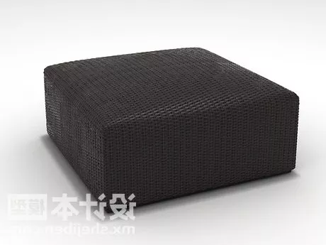 Sofa Stool Grey Fabric 3d model Sofa Stool Grey Fabric 3d model