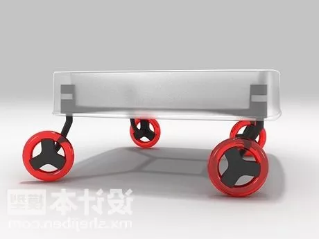 Table Chair With Wheels 3d model Table Chair With Wheels 3d model